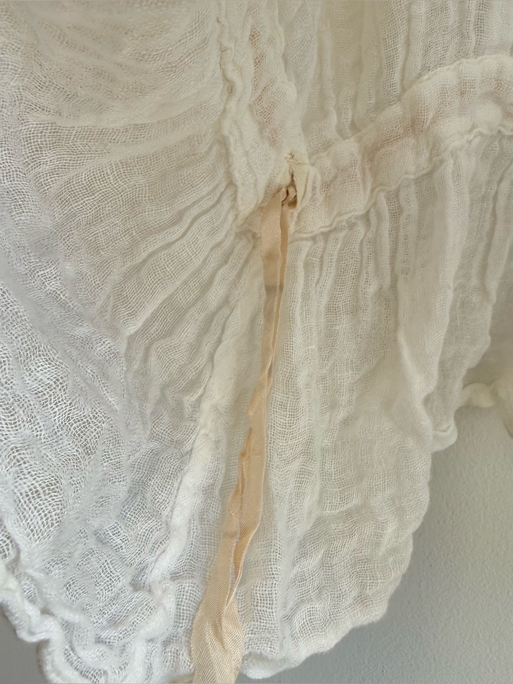 Magnolia Pearl Vintage White Cotton Gauze Ribbon Cinch Tank Top One Size - Picture 10 of 11